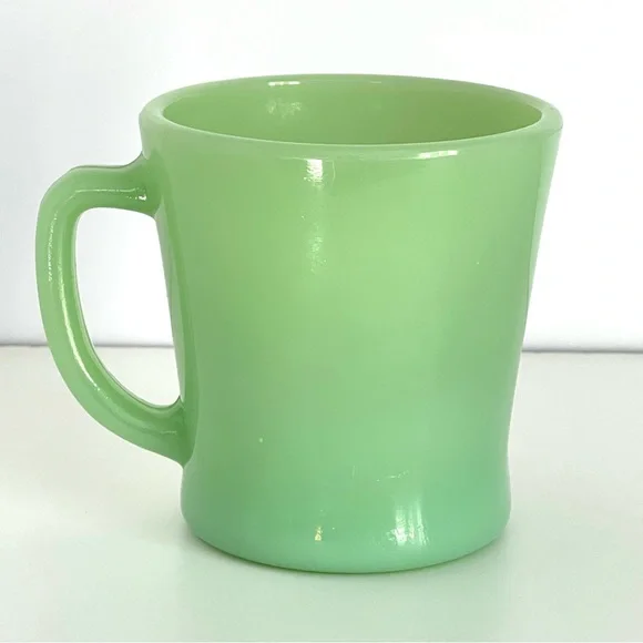 Vintage Jadeite Coffee Mug Anchor Hocking Fire King D Handle MCM - Picture 3 of 9